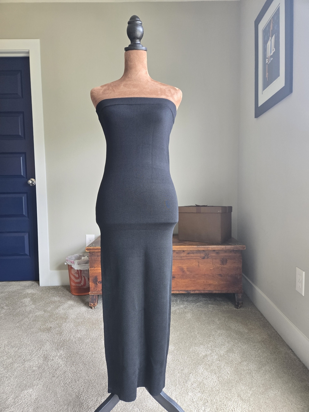 J. Crew Strapless Black Knit Maxi Dress - NWT